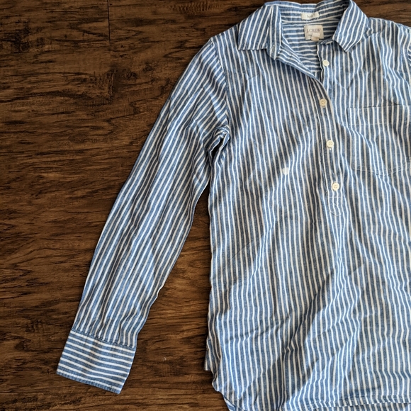 J. Crew Long Sleeve Linen Half Button Down shirt - Picture 10 of 13